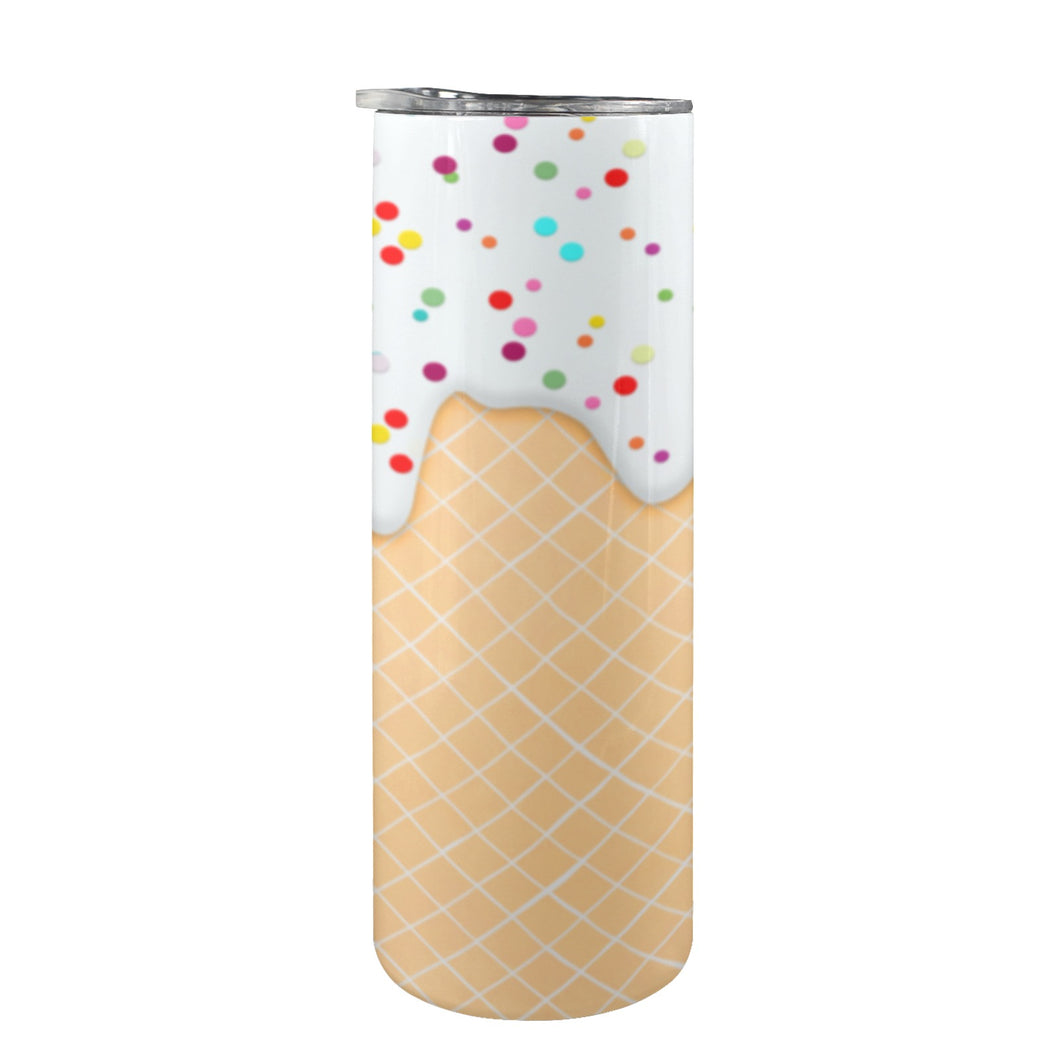 Vanilla Ice Cream 20oz Tall Skinny Tumbler with Lid and Straw