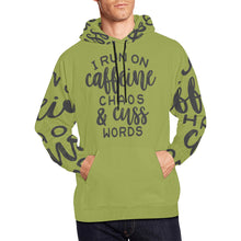 Load image into Gallery viewer, Caffeine and Chaos All Over Print Hoodie for Unisex (USA Size) (Model H13)
