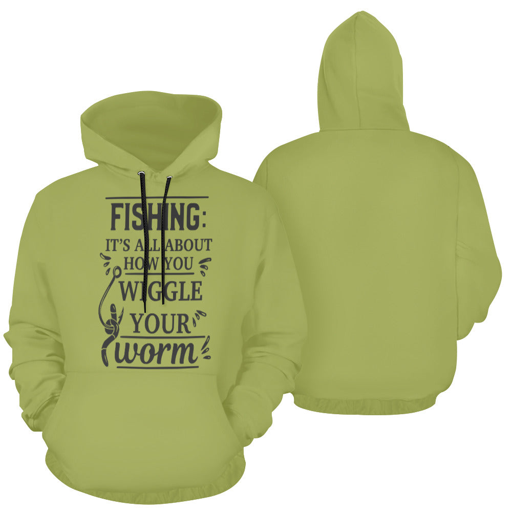 fishing its all about how you wiggle your worm All Over Print Hoodie for unisex (USA Size) (Model H13)