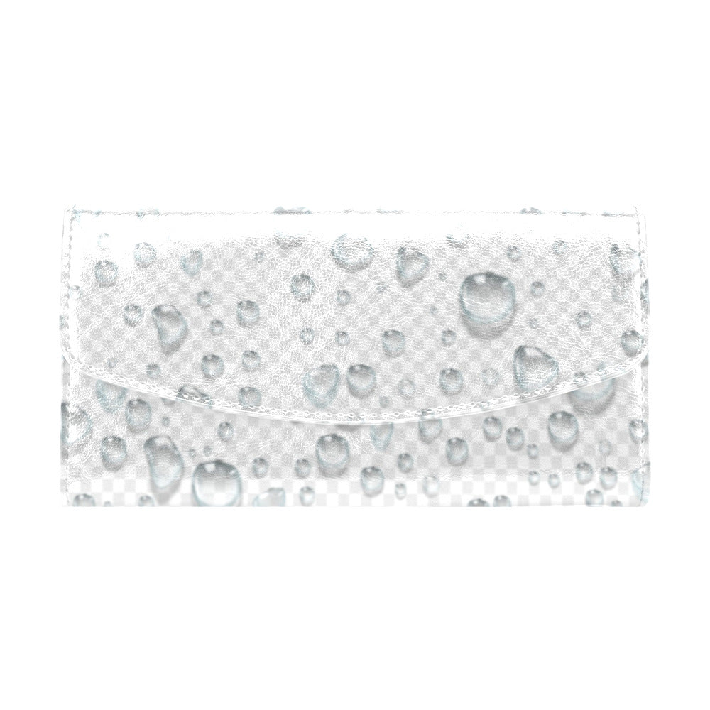 White Wet Women's Flap Wallet (Model 1707)